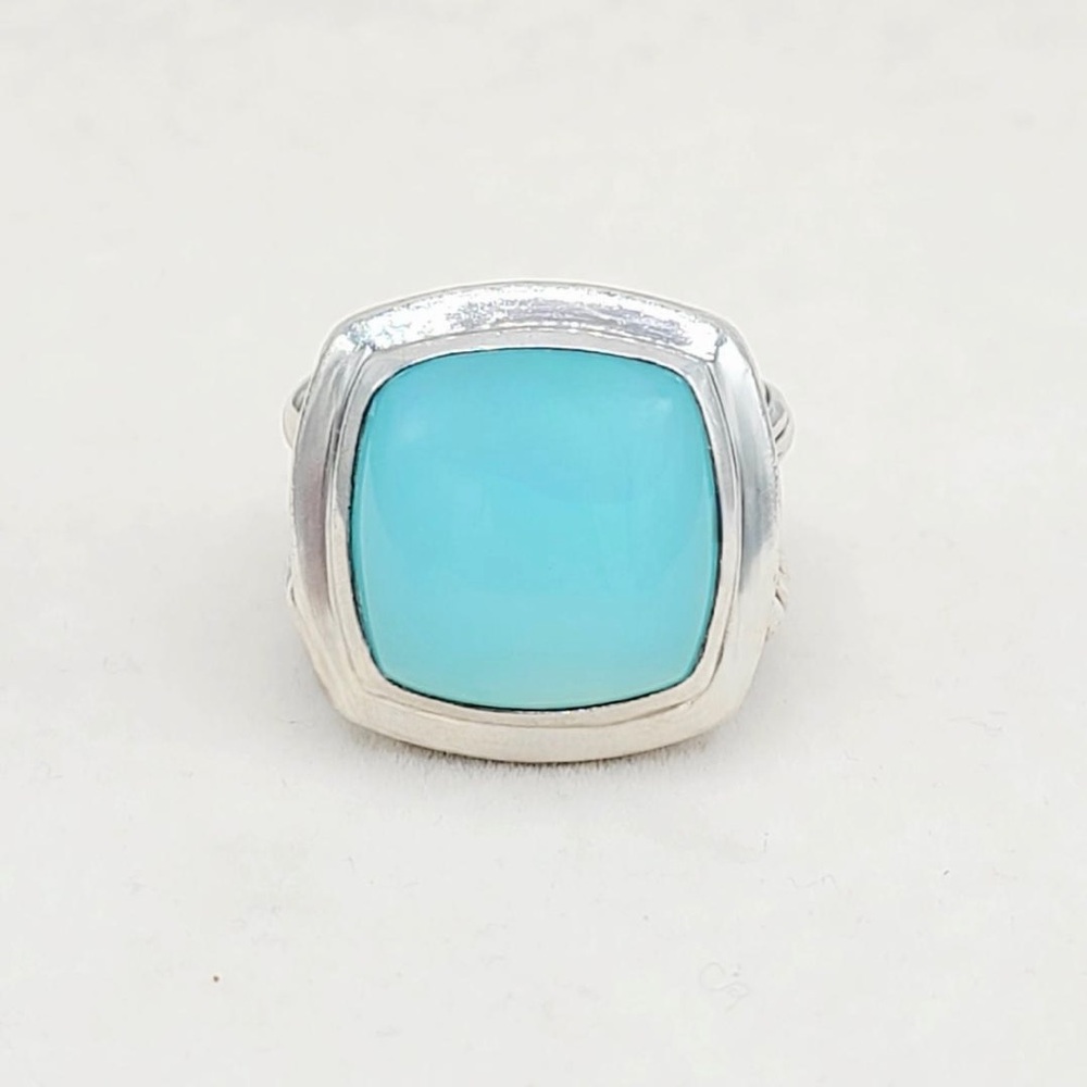 David Yurman Albion 17mm Aqua Chalcedony Ring - Picture 4 of 9